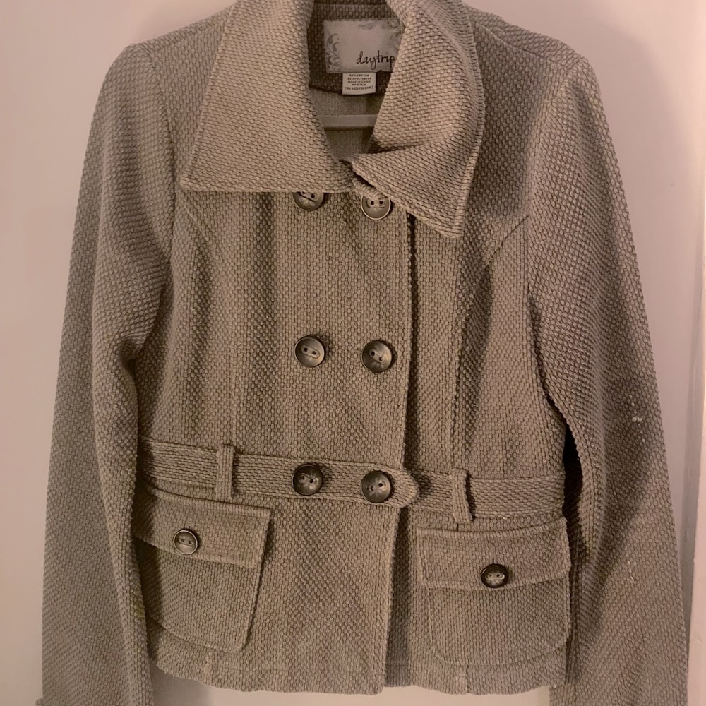 Day trip brand gray textured peat coat.